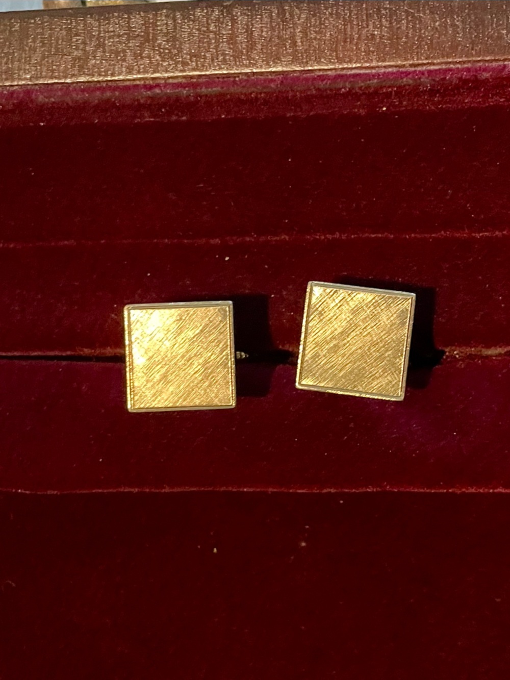Swank Gold Brushed Square Cufflinks - Picture 2 of 6